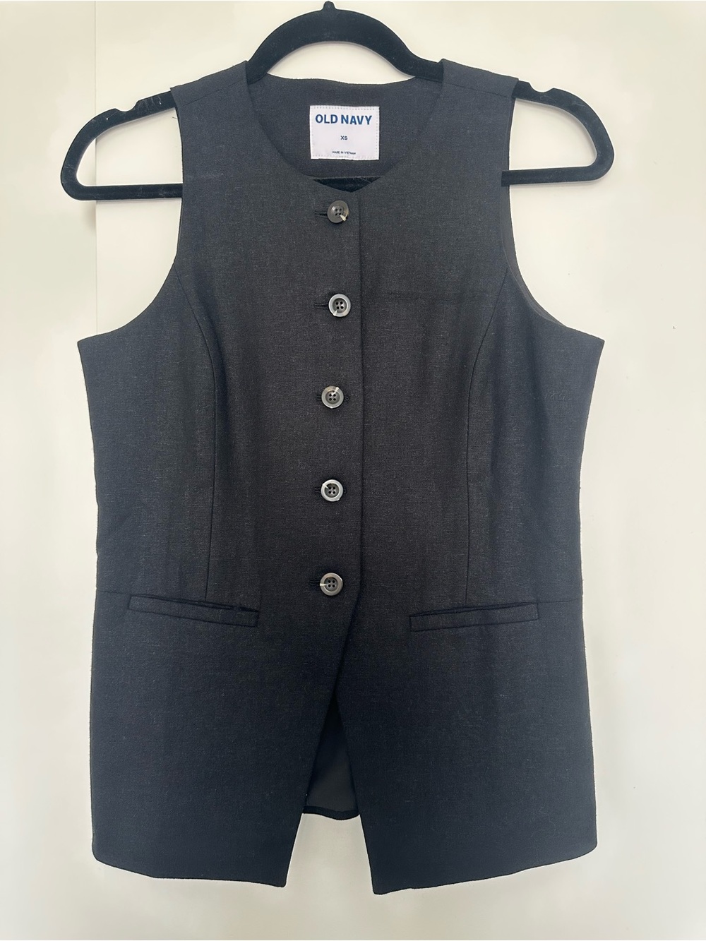 Old Navy Linen-Blend Button-Front Vest